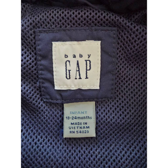 Gap baby Coat Toddler Boys 18-24 m Jacket Hood Blue Orange A001825 - Picture 3 of 4